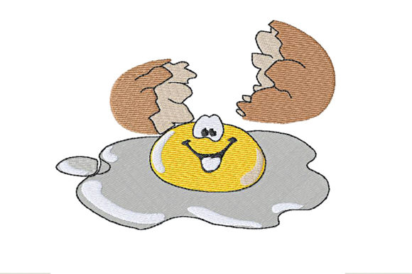 3D Fried Egg Embroidery Design