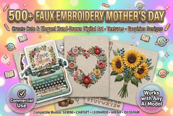 500 Faux Embroidery Mother's Day Prompts