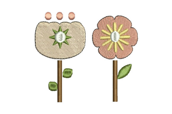 Cute Flowers Embroidery Design