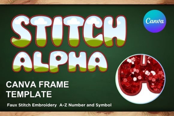 Faux Embroidery Canva Frame Letters 2