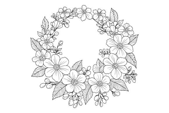 Floral Wreath Hand Embroidery Pattern
