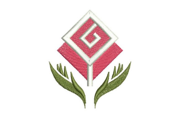 Geometric Rose Embroidery Design