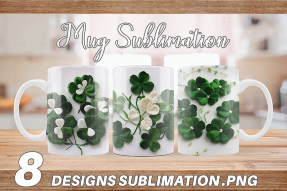 Mug 3D Shamrocks Embroidery